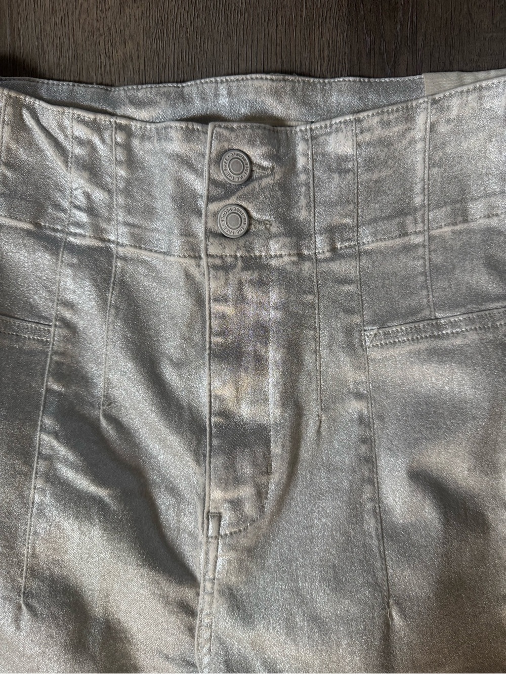 Free People We The Free Jayde Metallic Flare Jeans - Picture 4 of 7